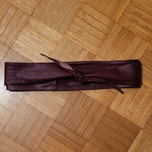 Maroon Italian Leather Belt